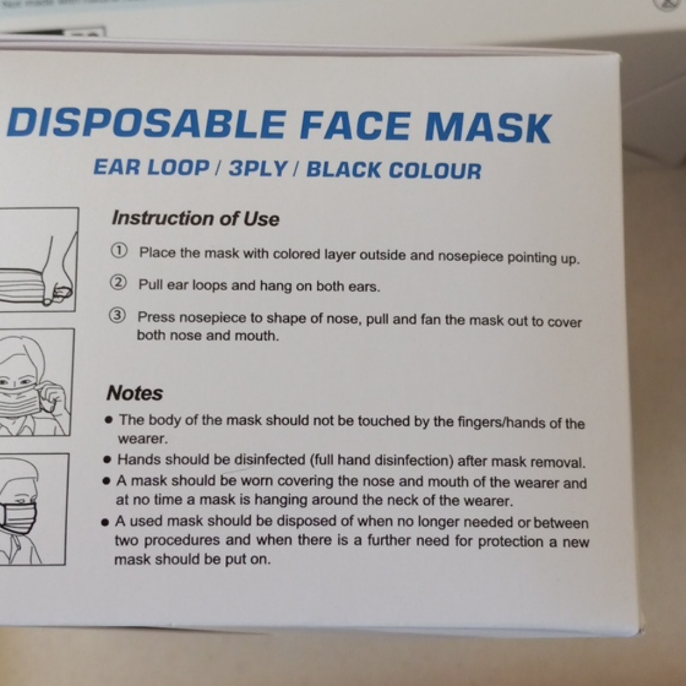 Disposable Face Mask Black - Picture 4 of 5